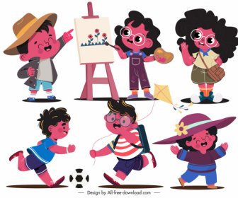 детские иконы радостные дети эскиз мультипликационных персонажей