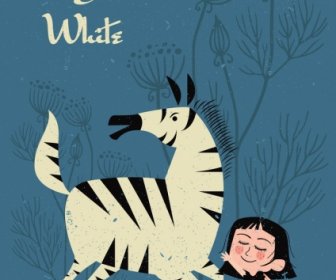 Pintura De ícones De Garota Zebra Design Clássico De Infância