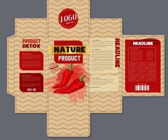 Chili Package Template Classical Grunge Decor