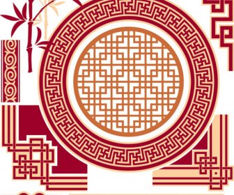 中国風フローラル装飾的な要素