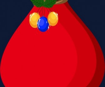 Chistmas Hintergrund Rot Vorhanden Sack Icon Closeup-design