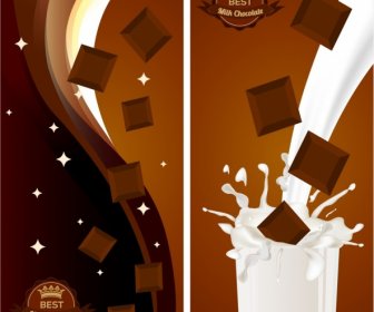 チョコレート広告ブラウンデザインミルクスプラッシュ装飾