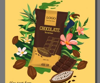 Chocolate Advertising Poster Colorful Elegant Classical Decor