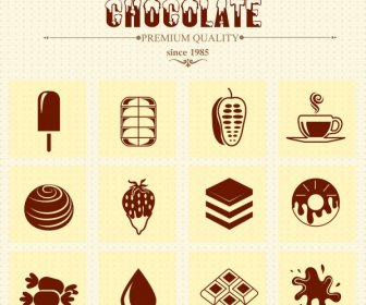 巧克力廣告復古裝飾符號設計項目