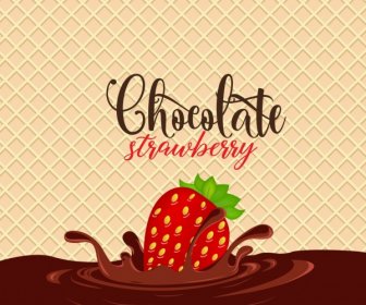 Chocolate Cake Background Dipped Strawberry Icon Decoration