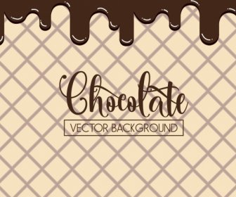 Chocolate Cake Background Melting Decoration Calligraphic Design