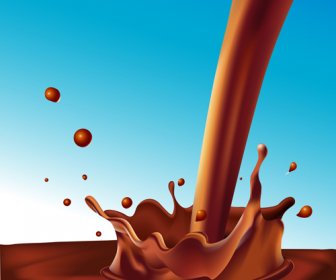 チョコレートミルクスプラッシュベクターデザイン2