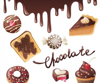 chocolate sweet and candies vector illustration