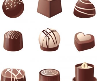 Illustration Vectorielle De Bonbons Au Chocolat Et De Bonbons 3