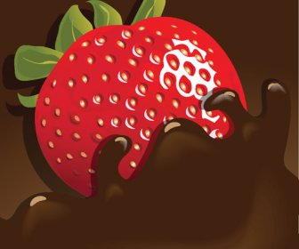 Chocolate With Strawberry Shiny Vector  No.337208