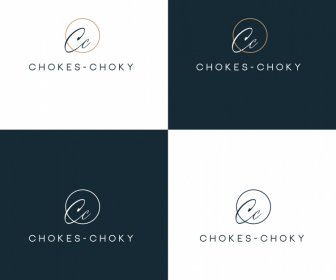 Estrangulamentos Choky Logotipo Desenhado à Mão Esboço Plano