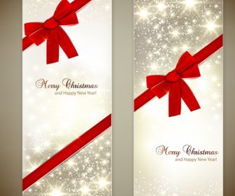 クリスマスと新年のギフトカード華やかなベクトル