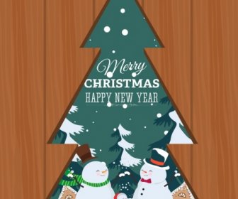 Weihnachten Hintergrund Tanne Baum Schneemann Pfeilsymbole