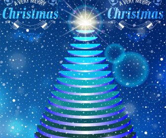 Christmas Background Design With Abstract Twinkling Fir Tree