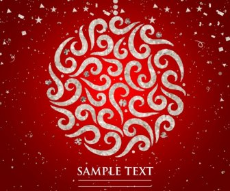 クリスマス背景きらびやかな赤の装飾曲線安物の宝石アイコン