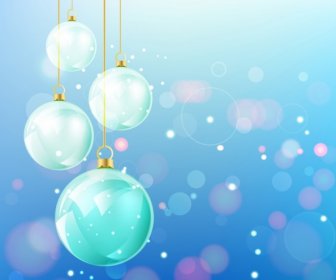 Christmas Background Shiny Colorful Sparkling Baubles Bokeh Design