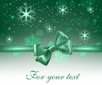 Christmas Background Shiny Green Decor Snowflakes Knot Icons