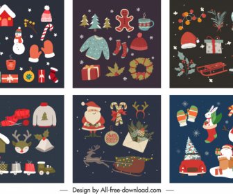 Christmas Background Templates Classical Symbols Elements Decor