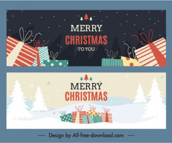 Christmas Background Templates Present Boxes Sketch Classic Design