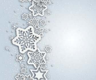 Latar Belakang Natal Dengan Kepingan Salju Dan Bintang-bintang