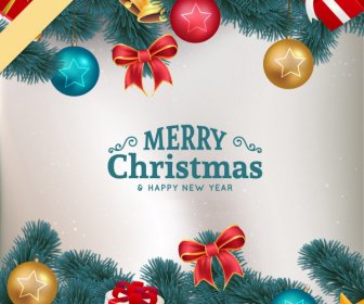 Weihnachtskugel Mit Glocke Und Bogen Verzierten Hintergrund