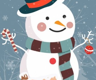 Рождественские баннер Снеговик украшения снежинки фоне