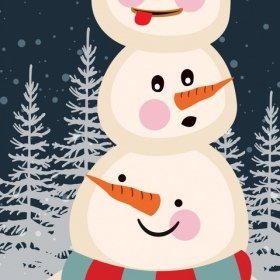 Рождественский снеговик иконы открытый Снежное дизайн баннера