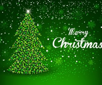 크리스마스 배너 반짝이 녹색 장식 전나무 트리 아이콘