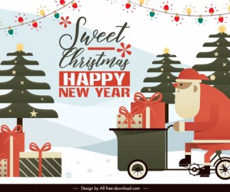 Christmas Banner Template Colorful Flat Classic Design