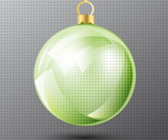 Christmas Bauble Icon Shiny Transparent Circle Object