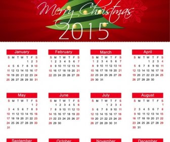 Natal Kalender For15 Tahun Vektor Ilustrasi