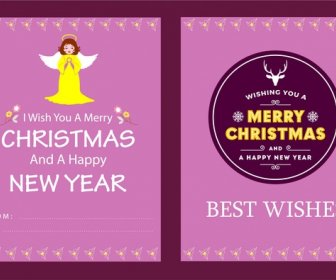 Christmas Card Template In Pink Color Design