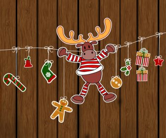 Christmas Decor Wooden Background