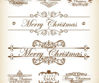 Рождественские украшения каллиграфии и типографские элементы