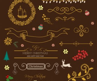 Christmas Decorative Design Elements Classical Decor