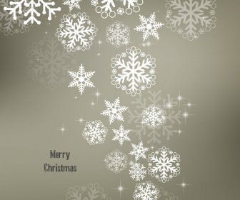 Christmas Design Background With Sparkling Snowflakes