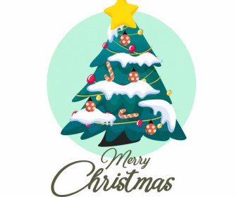 크리스마스 디자인 요소 클래식 전나무 나무 스케치