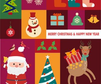 Christmas Design Elements Isolated With Various Types