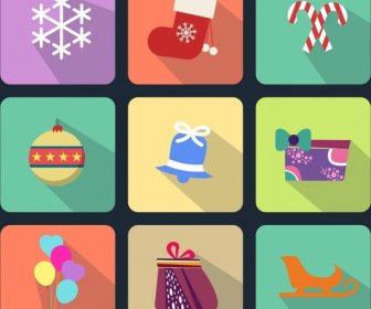 Vários ícones Dos Elementos De Design Do Natal Plano De Isolamento