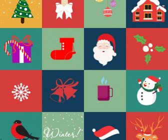 Elemen Desain Natal Berbagai Simbol Isolasi