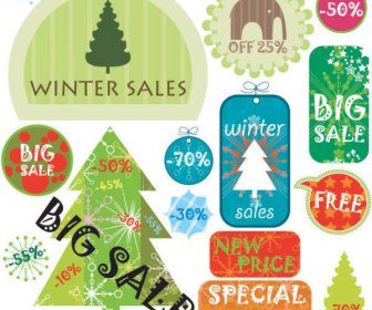 Natal elemen label vector set