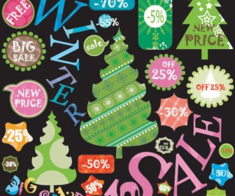 Natal elemen label vector set