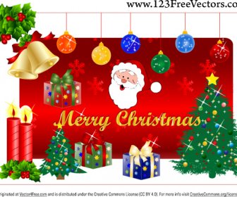 Рождественский подарок бесплатный Векторный пакет