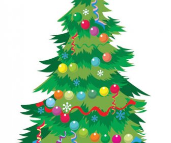 Noel Hediye Ağaç Boyama Vektör
