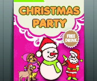 Christmas Party Flyer Vector Template