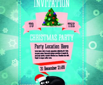 Christmas Party Einladung Abdeckung Kreative Vektor