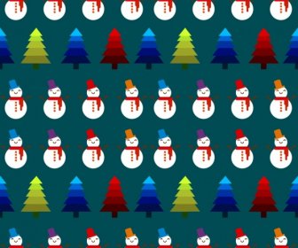 Noël Motif Répété De Fond Coloré Symboles Décoration D’éléments