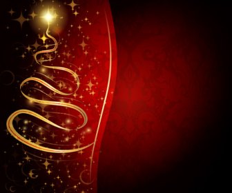 Christmas Ribbon Red Luxury Background Vector