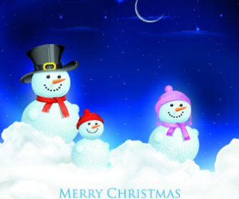 Christmas Snowman Design Elements Vector