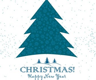 Christmas Template Fir Tree Symbol On White Background